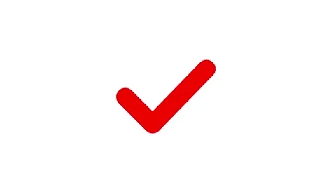 Red checkmark icon animated on white background for user interface design s.. Stock Footage 345547764