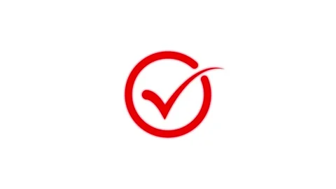 Red Checkmark Inside Circle Icon Design Analysis Stock Footage 331756235