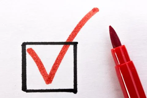 Red checkmark Stock Photos