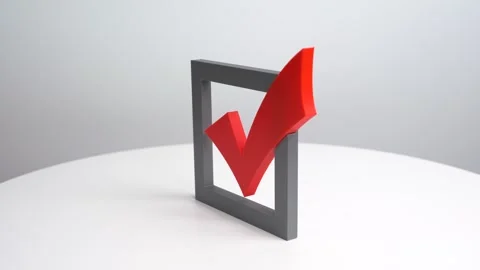 Red checkmark, voting symbol, elections and civic participation Stock Footage 330940181