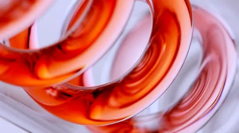 Red Chemicals processing through a condenser Video stock 22982880