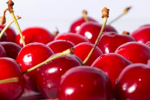 Red Cherries Close-Up Stock Photos