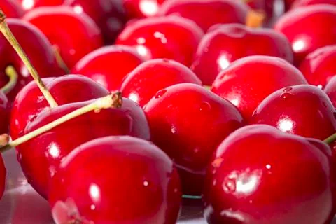 Red Cherries Close-Up Stock Photos