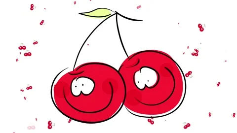 Red cherries falling from the tree ready to eat or use for a fruity delicious Stock Footage 132071585