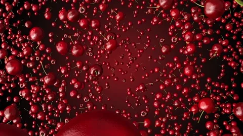 Red cherries flying towards the camera on white bacground. 스톡 동영상 231490367