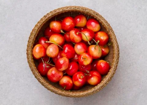 Red cherries fruit background Stock Photos
