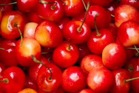 Red cherries fruit background Foto stock