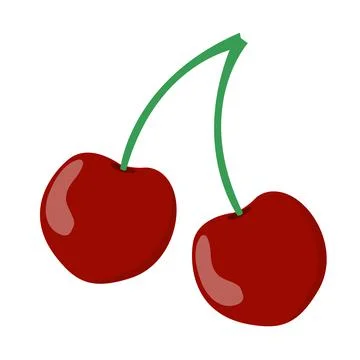 Red cherries isolated on white background Stock Illustration