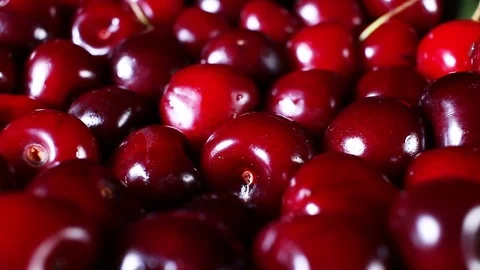 Red cherries. Rotating cherry background. Stock Footage 96368856