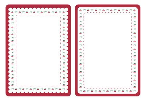 Red cherry and bow frame vector illustration Stock Illustration