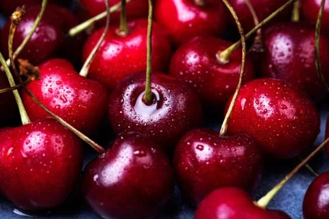 Red cherry background Stock Photos