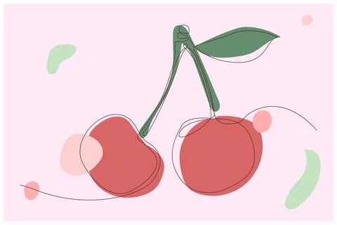 Red Cherry Background Vector Stock Illustration