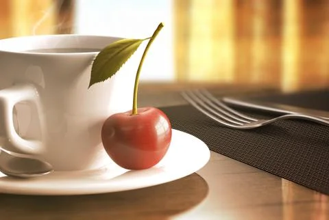 Red Cherry Coffee Stock Illustration