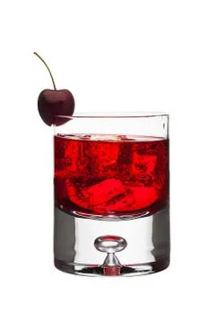 Red cherry drink Stock Photos