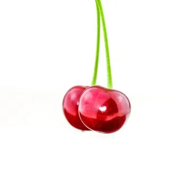 Red Cherry Fruit. Cherries on white background. Foto stock