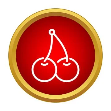 Red cherry fruit icon for healthy eating Stock Illustration