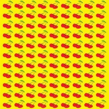 Red cherry fruit pattern Stock Illustration