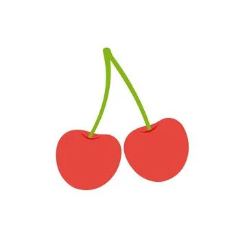 Red Cherry Fruit Vector Logo Template Illustrazione stock