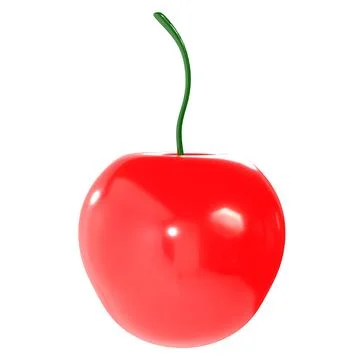 A red cherry with a green stem Stock Illustration