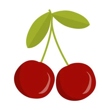 Red cherry icon vector for graphic design, logo, website, social media, mobil Illustrazione stock