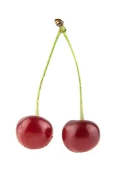 Red cherry isolated on white background Stock Photos