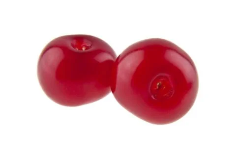 Red cherry isolated on white background Stock Photos