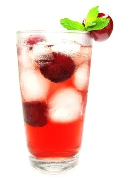 Red cherry juice Stock Photos