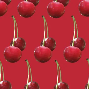 Red cherry pattern. Stock Illustration