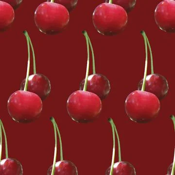 Red cherry pattern. Stock Illustration