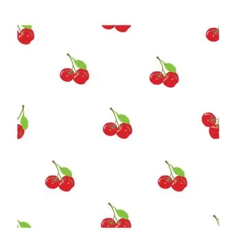 Red Cherry for Seamless Pattern Stock Illustration