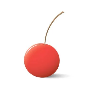 Red cherry with sprig on white background 스톡 일러스트