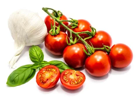 Red cherry tomatoe isolated Stock Photos