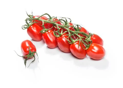 Red cherry tomatoes on a twig Stock Photos
