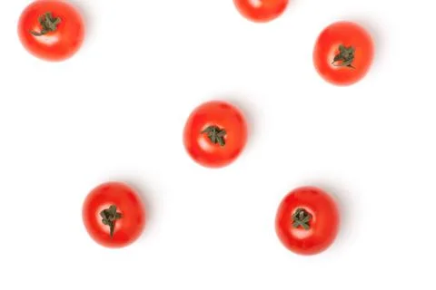 Red Cherry Tomatoes on White Background Stock Photos