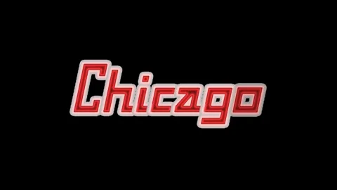 Red Chicago Neon Text Animation Clip 库存影片 332028665
