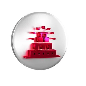 Red Chichen Itza in Mayan icon isolated on transparent background. Ancient .. Ilustración de archivo