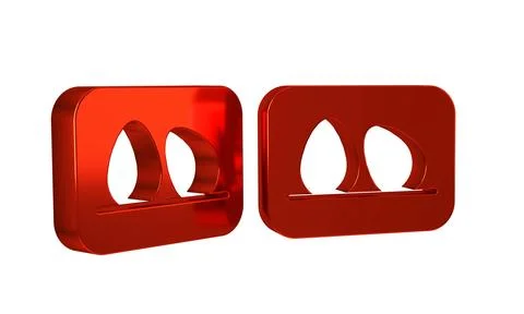 Red Chicken egg icon isolated on transparent background. 스톡 일러스트