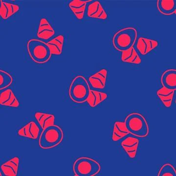 Red Chicken egg with vegerables icon isolated seamless pattern on blue Illustrazione stock