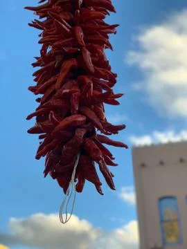 Red chile hanging Stock Photos