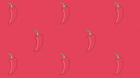 Red chili animation background Stock Footage 127643892