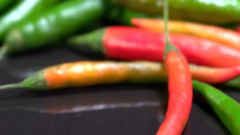Red Chili Close Up Macro Video stock 134657571
