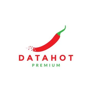 Red chili with data logo symbol icon vector graphic design illustration ide.. Stock Illustration