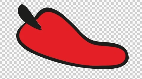 Red chili food line drawing animation transparent background Stock Footage 45212853