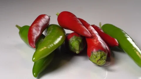 Red chili or chilli cayenne pepper isolated on white background cutout Stock Footage 125573508
