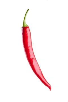 Red chili or chilli cayenne pepper isolated on white background Stock Photos