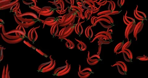 Red Chili Pepper falling Video stock 98767320