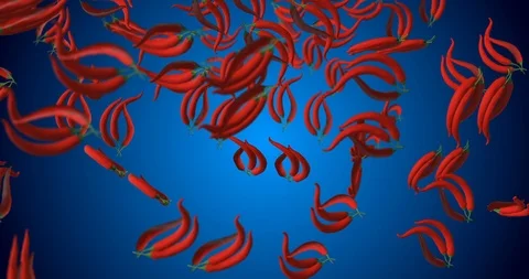 Red Chili Pepper falling Stock Footage 98767439