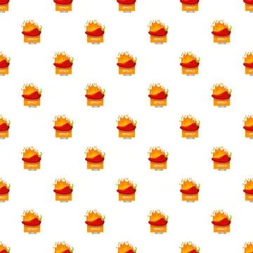 Red chili pepper on fire pattern design 스톡 일러스트