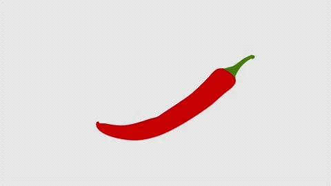 A red chili pepper icon concept loop animation video with alpha channel Stock Footage 266093793