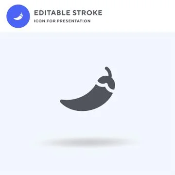 Red Chili Pepper icon vector, filled flat sign, solid pictogram isolated on w Stock Illustration